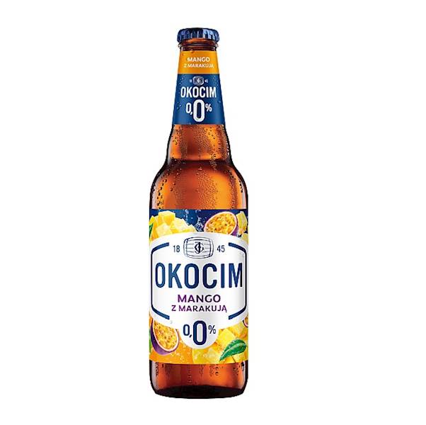 Carlsberg piwo bezalkoholowe w szklanej butelce Okocim Mango z Marakują 0,0% 500ml + zwrotna kaucja