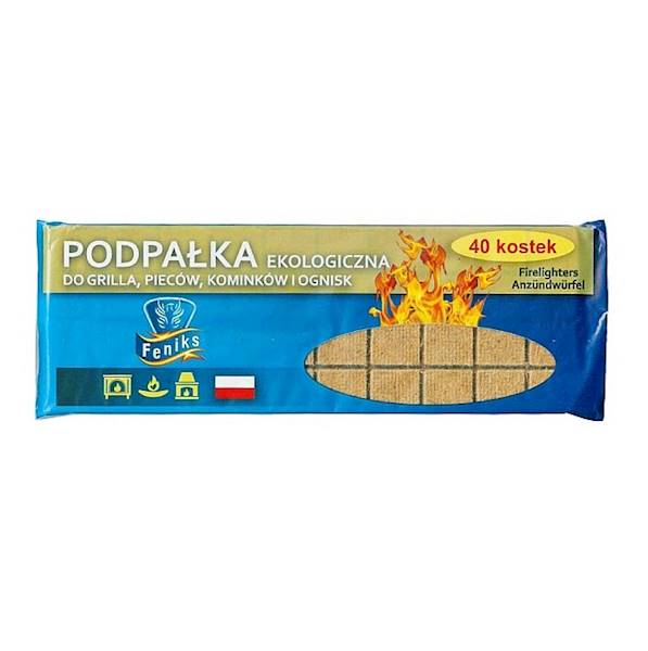 Feniks Podpałka Ekologiczna Do Grilla, Pieców, Kominków i Ognisk 40 kostek