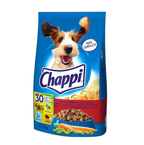 Mars Petcare karma dla dorosłych psów Chappi z Wołowiną, Drobiem i Warzywami 2,7kg