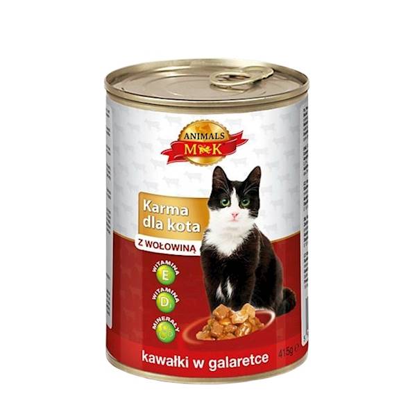 Konshurt karma mokra dla kotów dorosłych w puszce MK Animals z wołowiną 415g