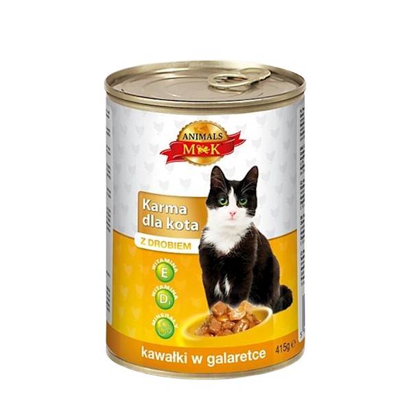 Konshurt karma mokra dla kotów dorosłych w puszce MK Animals z drobiem 415g