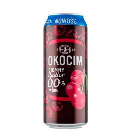 Carlsberg piwo bezalkoholowe w puszce Okocim Ciemny Radler Wiśnia 0,0% 500ml
