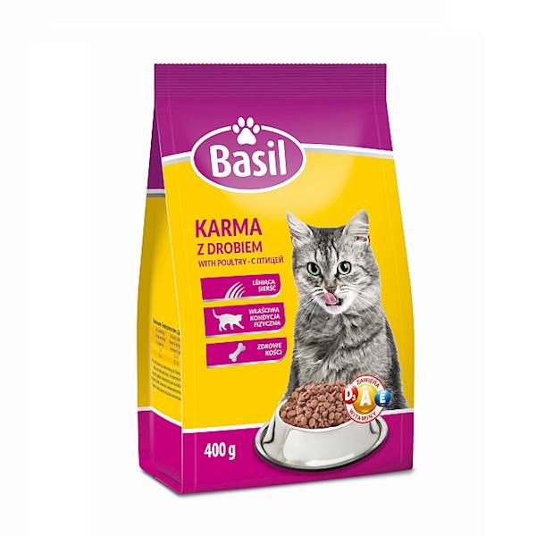 Topfood karma sucha dla kotów dorosłych Basil Z Drobiem 400g