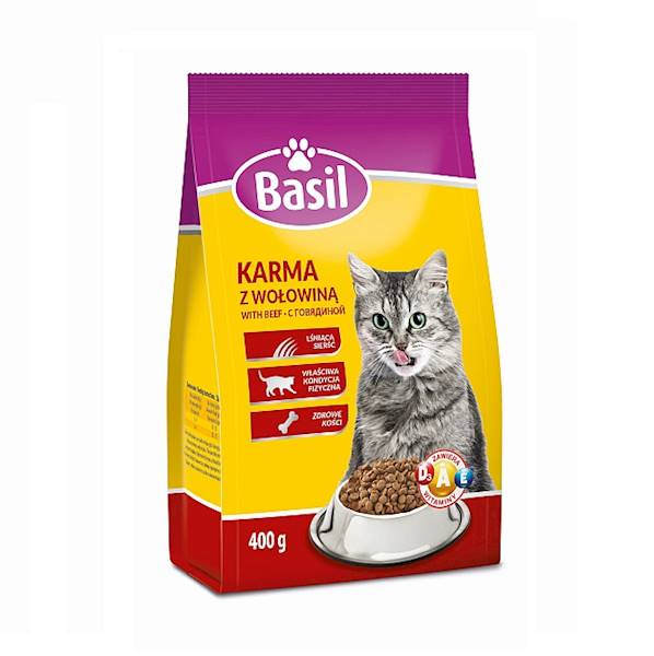 Topfood karma sucha dla kotów dorosłych Basil Z Wołowiną 400g