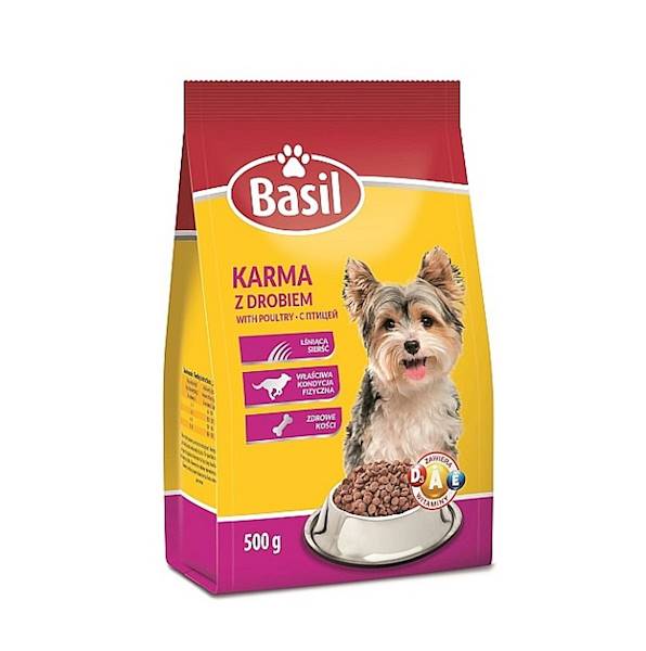 Topfood karma sucha dla psów dorosłych Basil Z Drobiem 500g