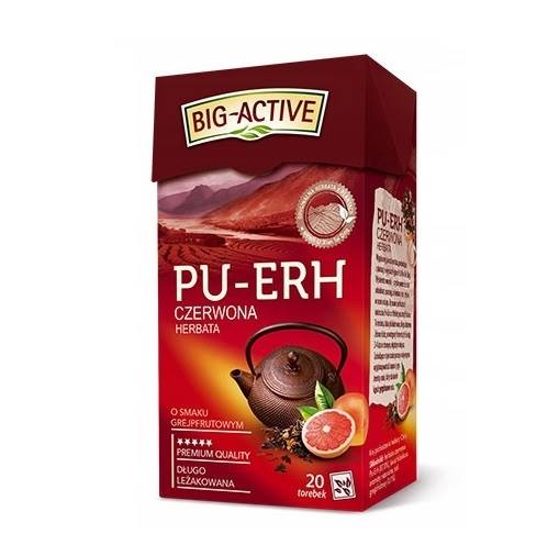 Herbapol herbata ekspresowa czerwona Big Active Pu-Erh o smaku grejfrutowym 20tb