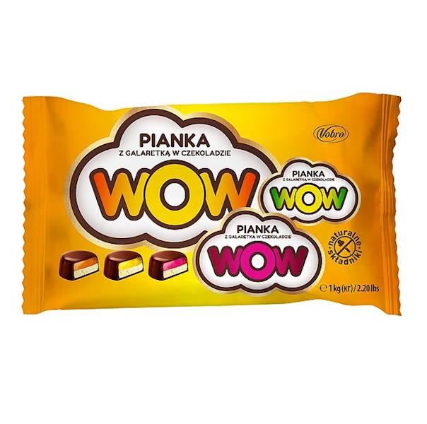 Vobro cukierki Wow Pianka z Galaretką w Czekoladzie 1kg