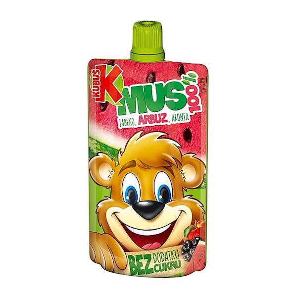 Maspex mus owocowy bez dodatku cukru Kubuś 100% Jabłko, Arbuz, Aronia 100g
