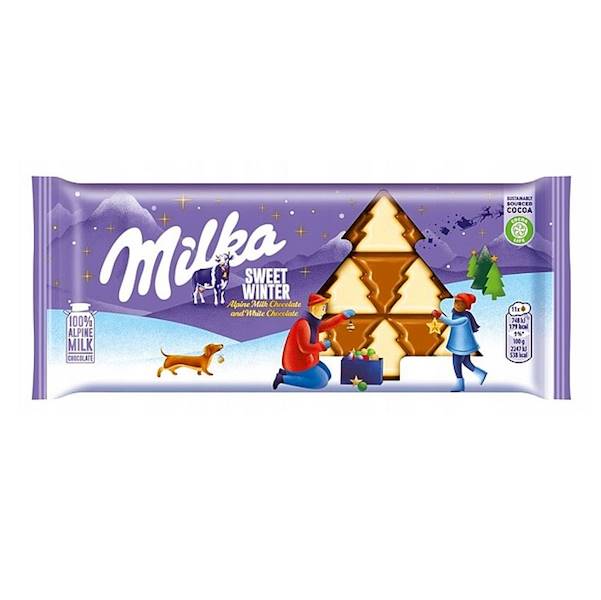Mondelez czekolada mleczna z białą czekoladą Milka Sweet Winter choinka 100g