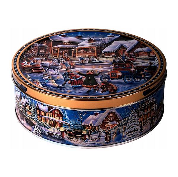 Jacobsen Bakery ciastka duńskie w świątecznej puszce Winter Village 340g