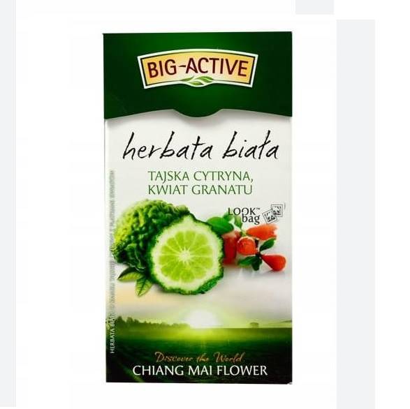 Herbapol herbata ekspresowa Big Active Biała Tajska Cytryna, Kwiat Granatu 20tb