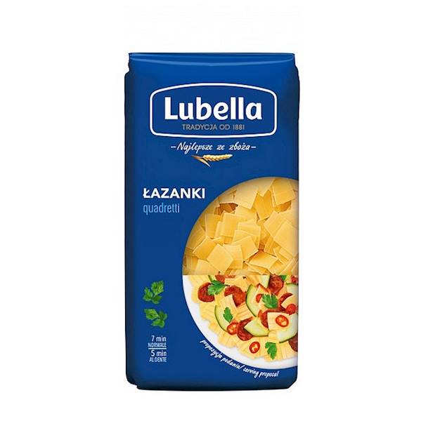 Maspex makaron pszenny Lubella Łazanki / quadretti 400g