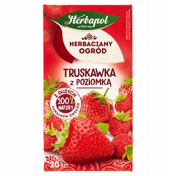 Herbapol herbata ekspresowa owocowa Herbaciany Ogród Truskawka z Poziomką 20tb