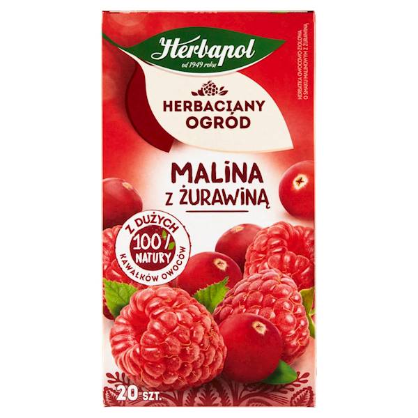 Herbapol herbata ekspresowa owocowa Herbaciany Ogród Malina z Żurawiną 20tb
