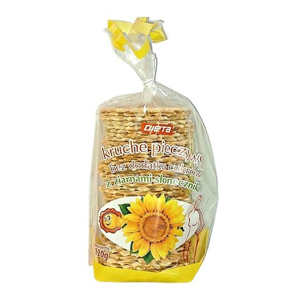 Dieta wafelki bez dodatku cukru Pieczywo kruche z ziarnami słonecznika 120g