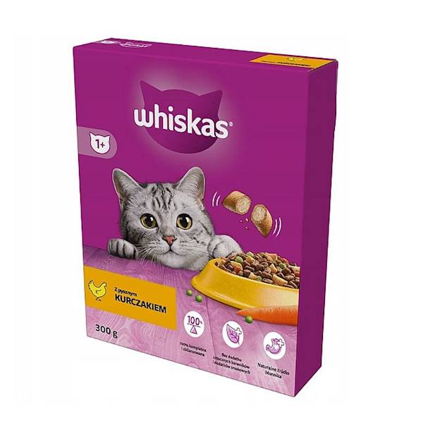 Mars Petcare karma sucha dla dorosłych kotów w kartoniku Whiskas z Kurczakiem 300g