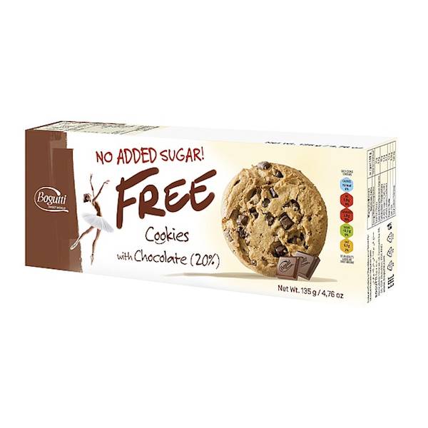 Bogutti ciastka bez dodatku cukru Free Cookies with Chocolate 135g