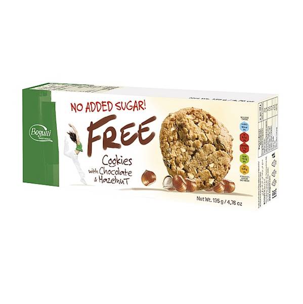 Bogutti ciastka bez dodatku cukru Free Cookies with Chocolate & Hazelnut 135g
