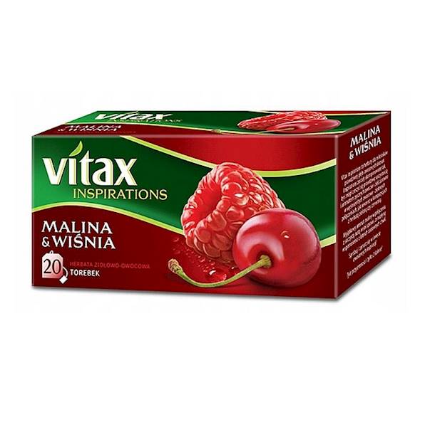 Tata Consumer Products herbata ekspresowa owocowo-ziołowa Vitax Inspirations Malina & Wiśnia 20tb