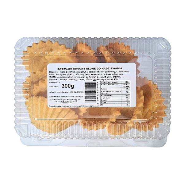 Mastra ciastka Babeczki kruche słone do nadziewania 300g
