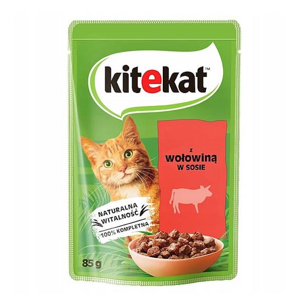 Mars Petcare karma mokra dla dorosłych kotów w saszetce Kitekat z Wołowiną w Sosie 85g