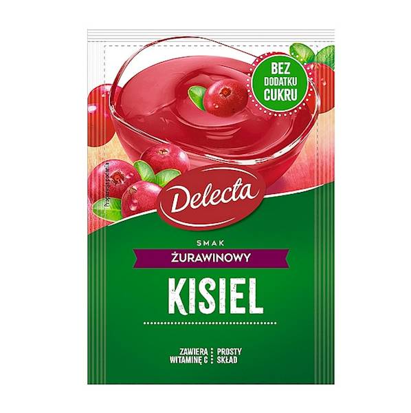 Bakalland kisiel do gotowania bez dodatku cukru Delecta Kisiel Smak Żurawinowy 38g