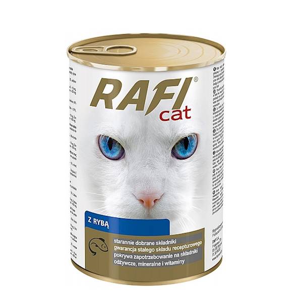 Dolina Noteci karma mokra dla kotów dorosłych w puszce Rafi Cat z Rybą 415g