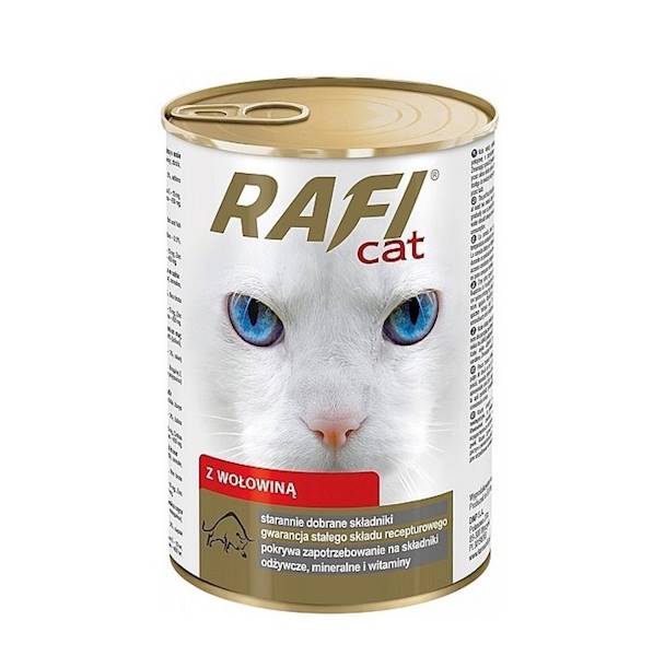 Dolina Noteci karma mokra dla kotów dorosłych w puszce Rafi Cat z Wołowiną 415g