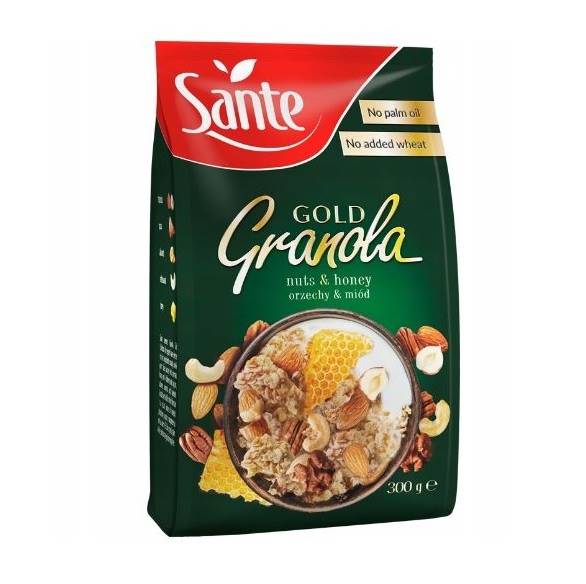 Sante płatki śniadaniowe zbożowe Granola Gold Orzechy i Miód 300g