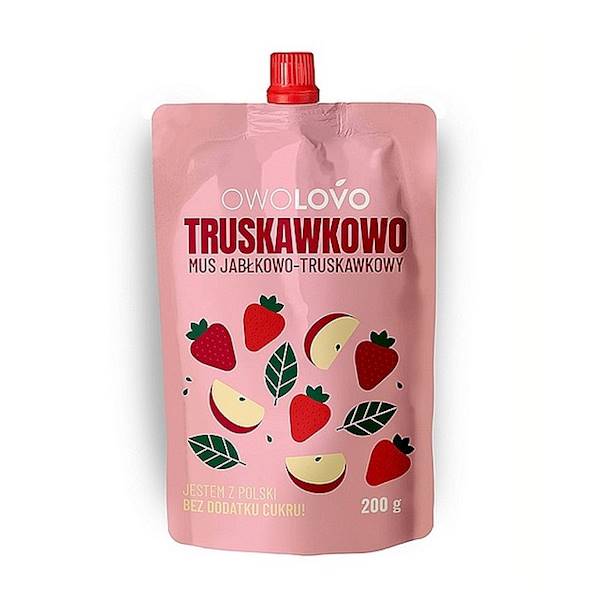 Real mus owocowy bez dodatku cukru Owolovo Wiśniowo Jabłkowo-Truskawkowy 200g