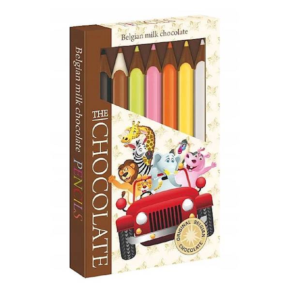 The Chocolate kredki z czekolady belgijskiej Zwierzaki Madagaskar 100g