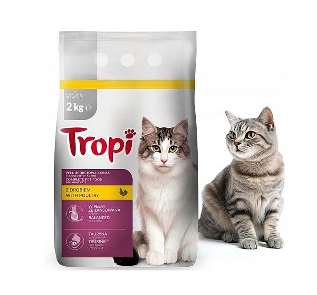 Partner in Pet karma sucha dla dorosłych kotów Tropi z Drobiem 2kg