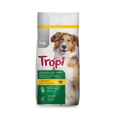 Partner in Pet karma sucha dla dorosłych psów Tropi z Drobiem 3kg