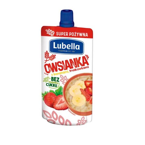 Maspex deser bez dodatku cukru Lubella Owsianka z Bananem i Truskawką 100g
