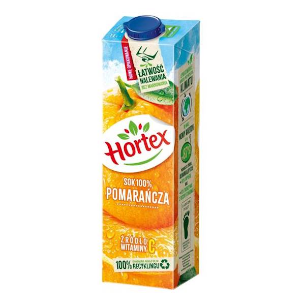 Hortex sok owocowy bez dodatku cukru 100% Pomarańcza 1L