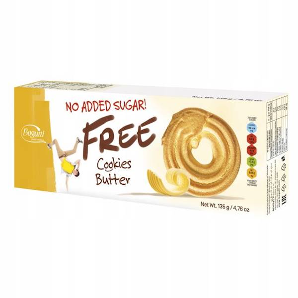 Bogutti ciastka bez dodatku cukru Free Butter Cookies 135g