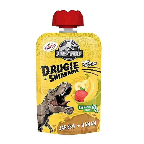 Hortex mus owocowy Jurassic World 100% Owoców Jabłko, Banan 100g