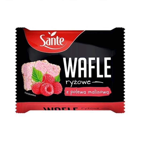 Sante wafle ryżowe z polewą malinową 24g