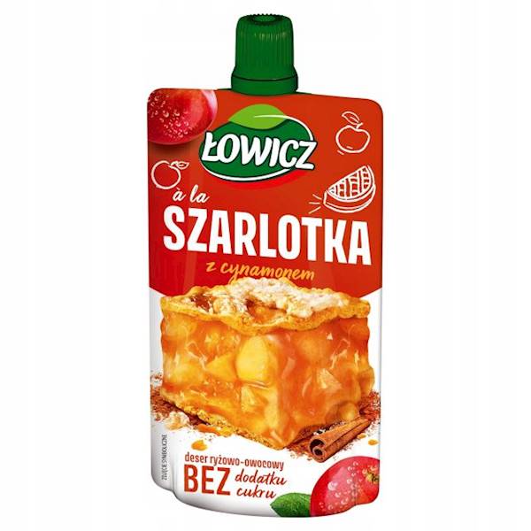 Maspex mus owocowy bez dodatku cukru Łowicz Szarlotka z cynamonem 100g