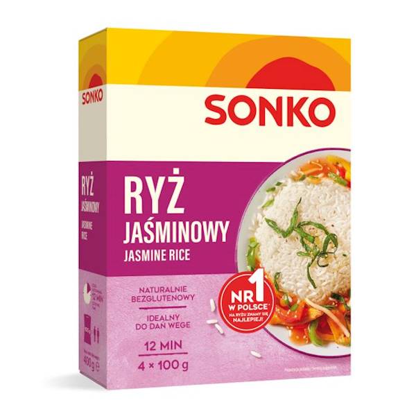 Sonko Ryż Jaśminowy w saszetkach 400g