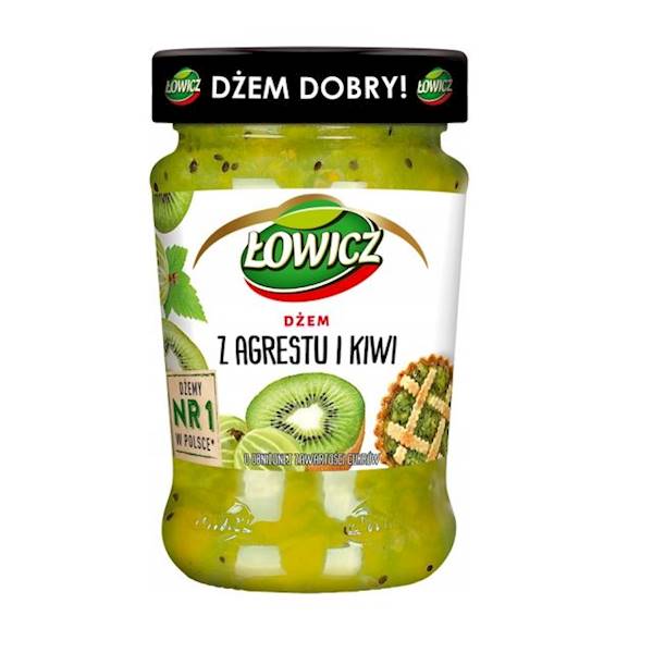 Maspex dżem niskosłodzony Łowicz z agrestu i kiwi 280g