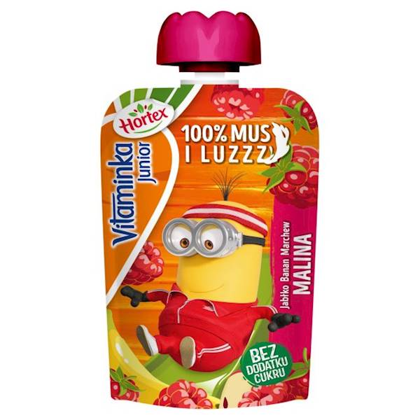 Hortex mus owocowy Vitaminka Junior 100% Owoców Malina, Jabłko, Banan, Marchew 100g