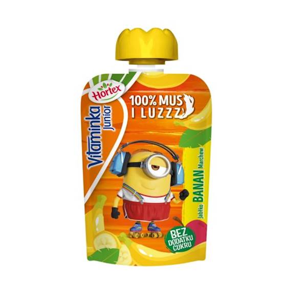 Hortex mus owocowy Vitaminka Junior 100% Owoców Banan, Jabłko, Marchew 100g