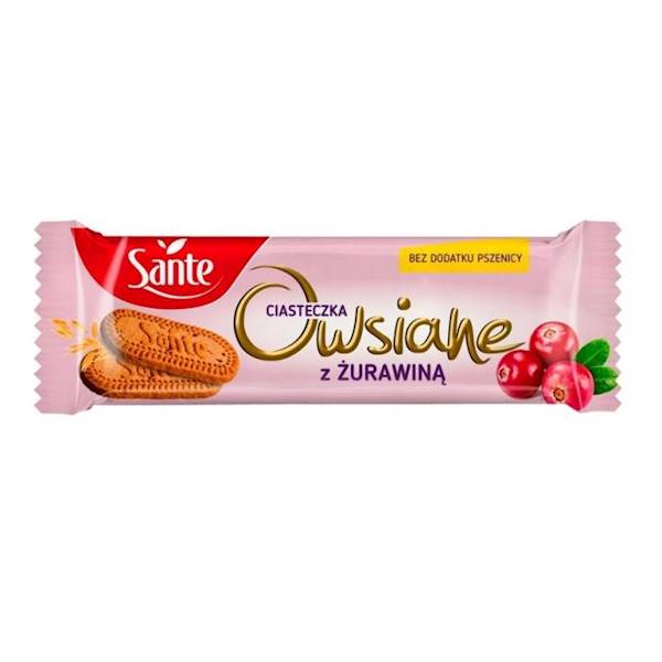 Sante ciasteczka owsiane bez dodatku pszenicy z żurawiną 30g