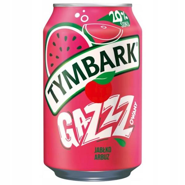 Maspex napój gazowany w puszce z sokami owocowymi Tymbark Gazzz o smaku jabłka i arbuza 330ml