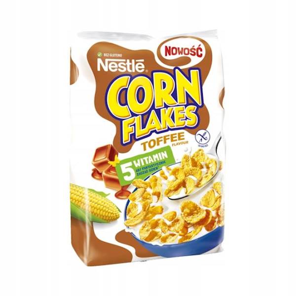 Nestle płatki śniadaniowe kukurydziane Corn Flakes Toffee 250g