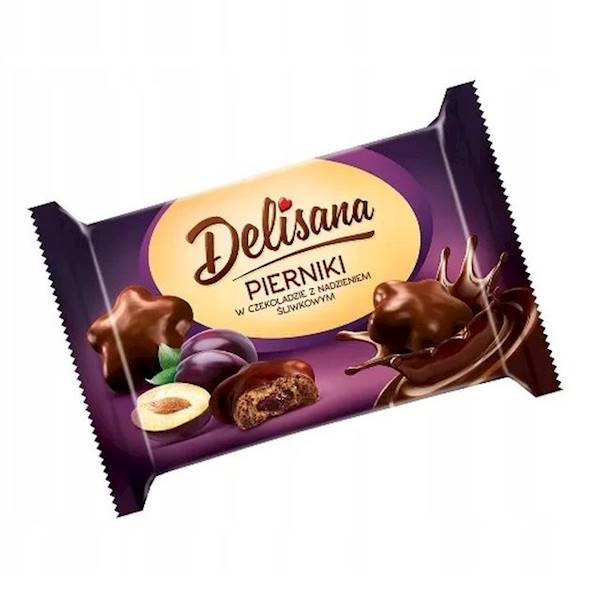 Biscuit Pierniki z nadzieniem śliwkowym Delisana w polewie czekoladowej 200g
