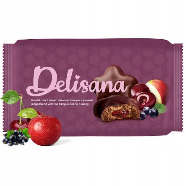 Biscuit Pierniki z nadzieniem wieloowocowym Delisana w polewie 200g