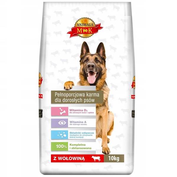 Karma dla psa W ANIMALS 10kg wołowina