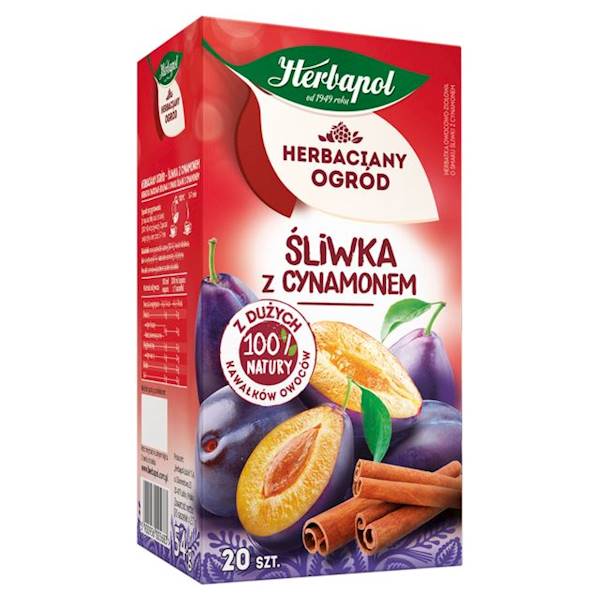 Herbapol herbata ekspresowa owocowa Herbaciany Śliwka z cynamonem 20tb
